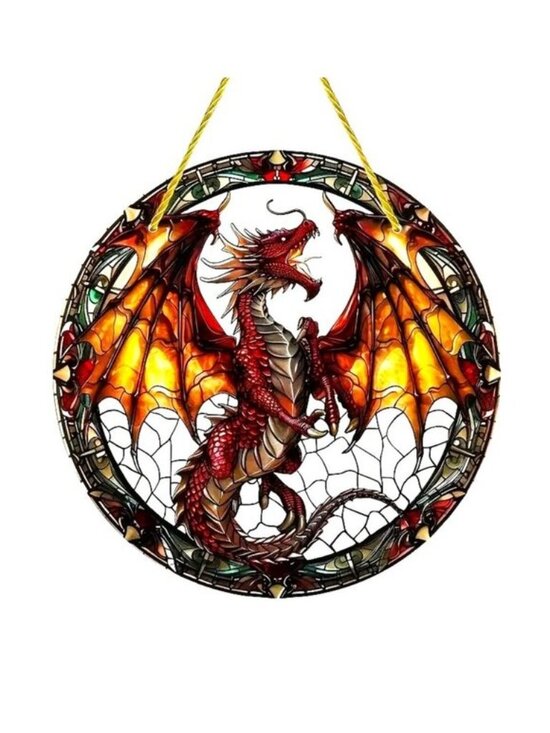 Suncatcher Dragon Other - Suncatcher Dragon Wyvern Fantasy Magic Window Decor Art Colorful In/Outdoor